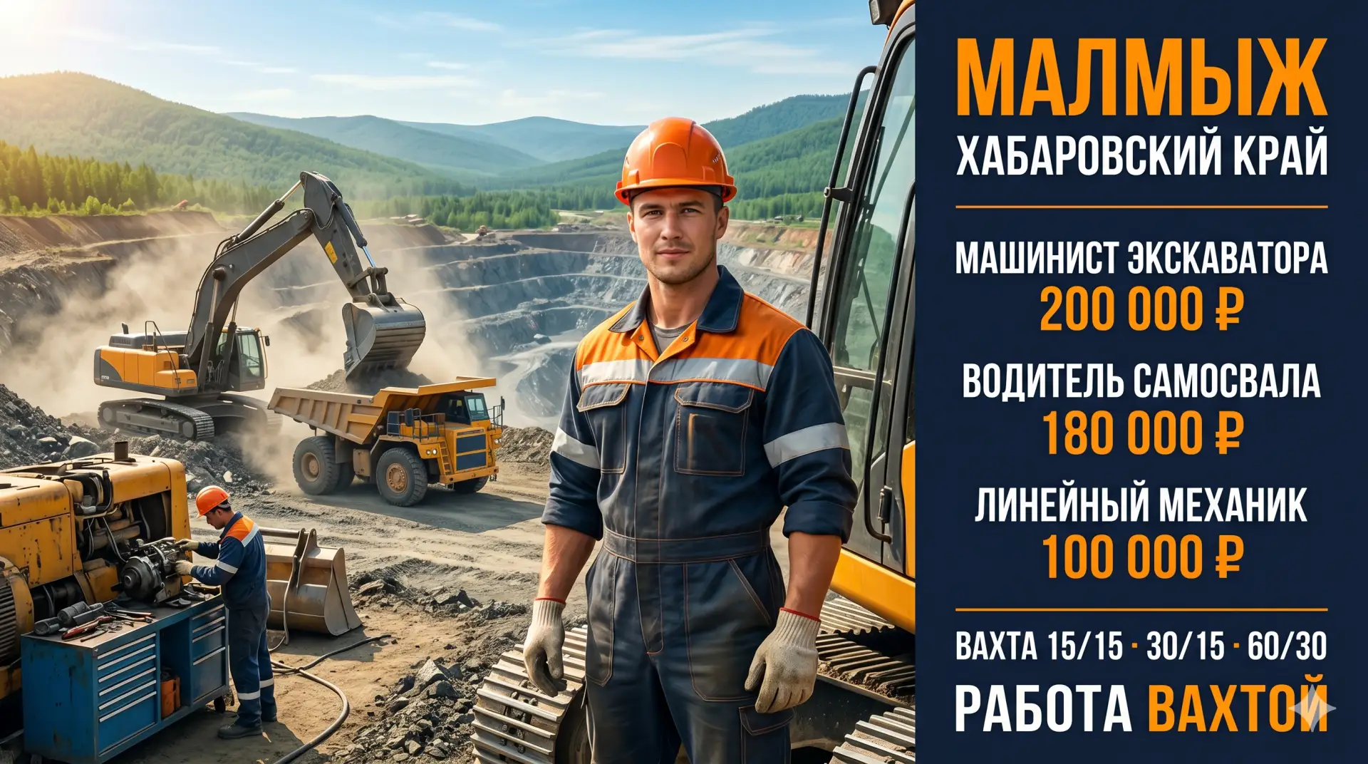 ❗️В п. Малмыж, Хабаровский Нанайский район, требуется сотрудники с опытом работы:
 
- линейный механ