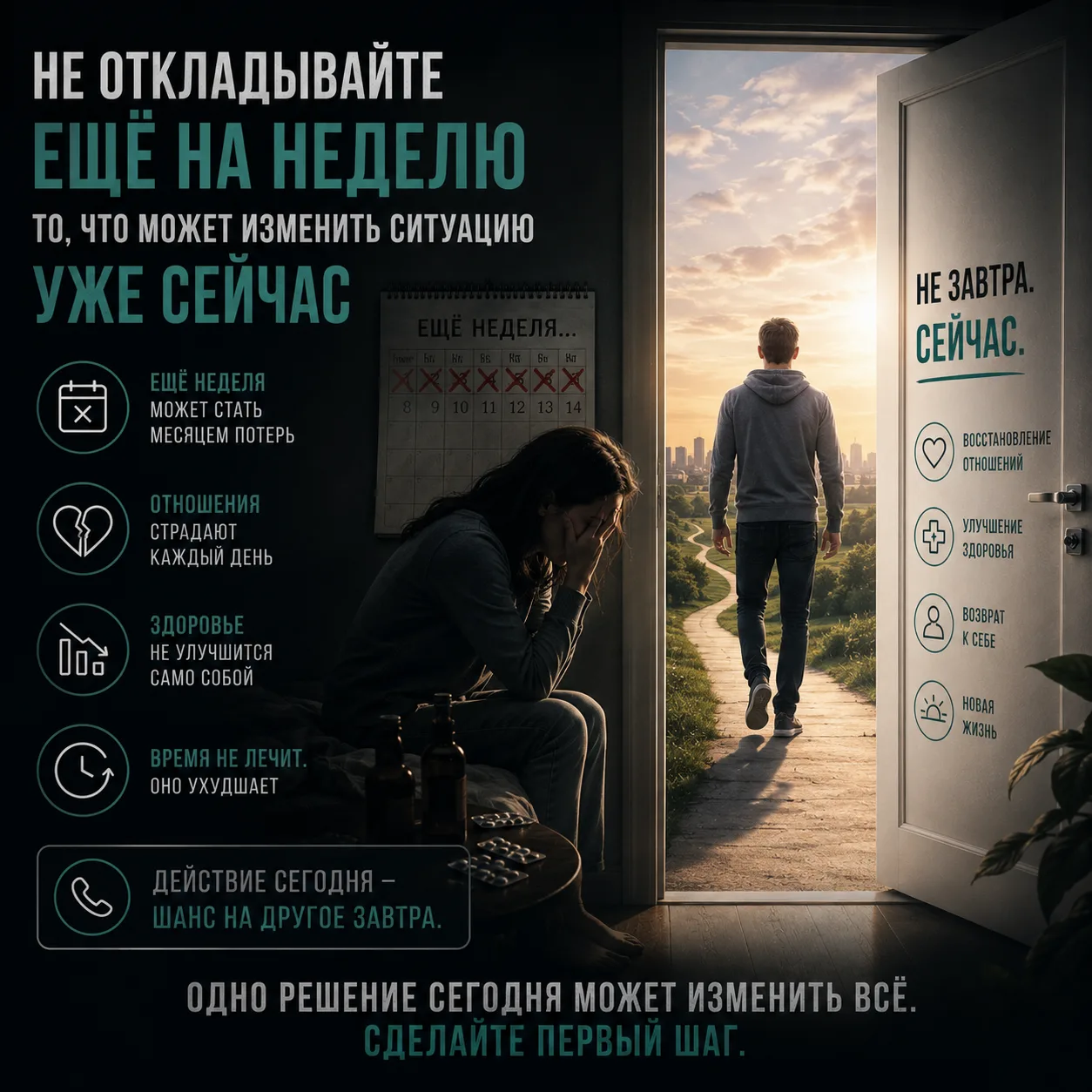 Не откладывайте ещё на неделю то, что может изменить ситуацию уже сейчас