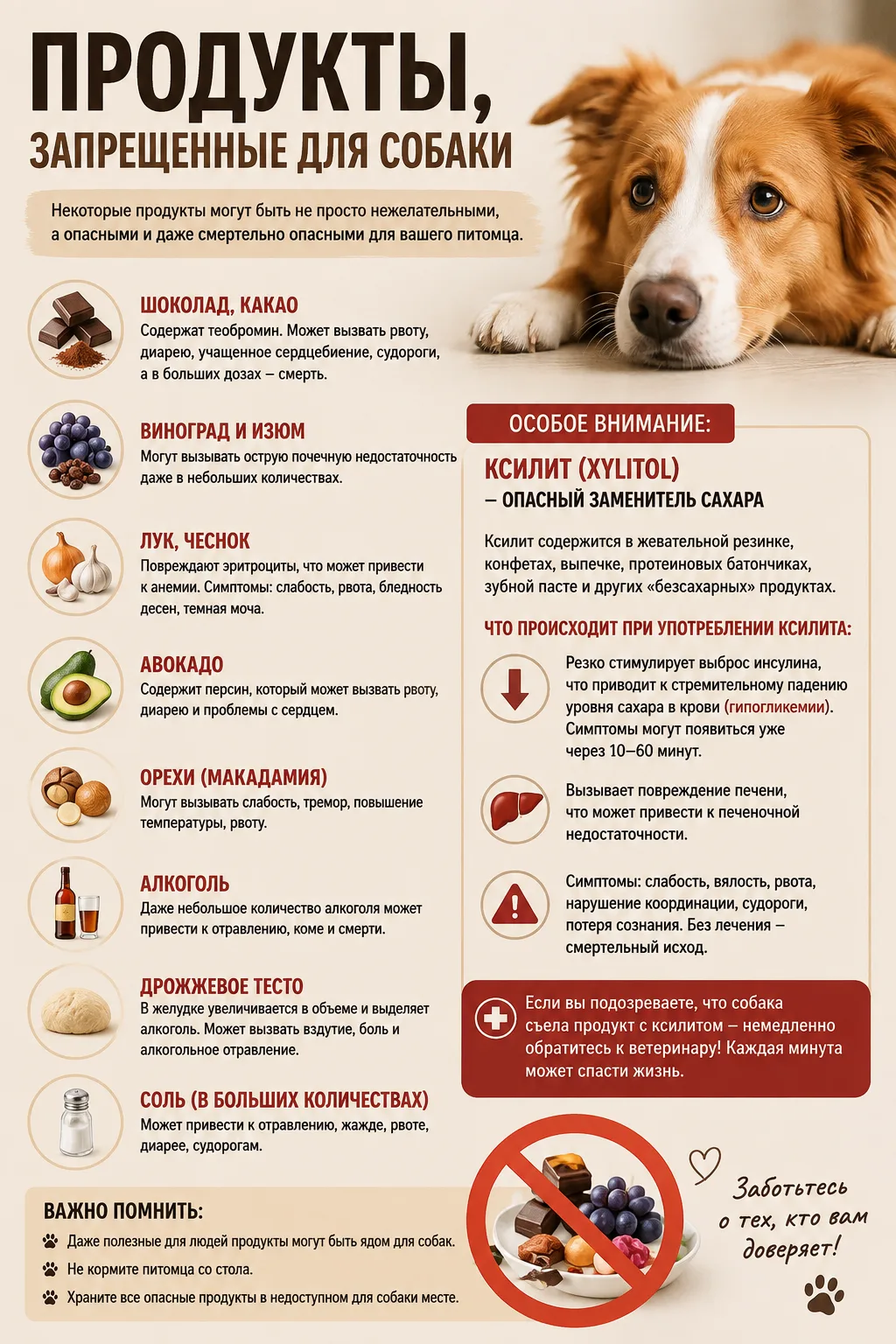 ⚠️ **Какие продукты нельзя давать собаке?**