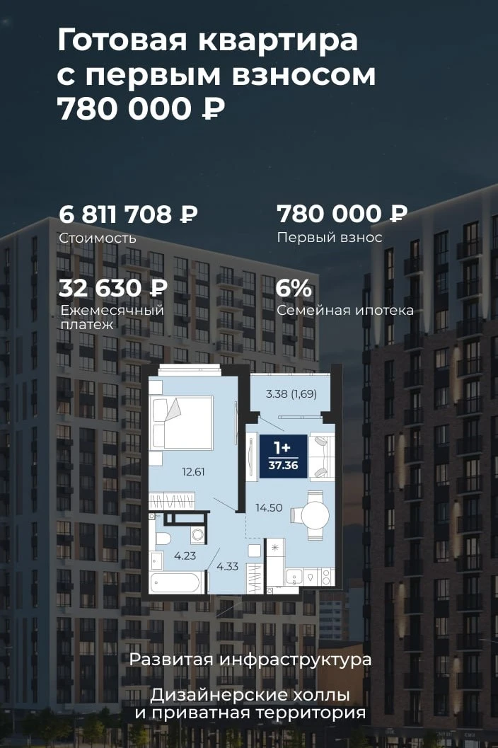 Подборка квартир с первым взносом до 780 000 рублей 😍🔥