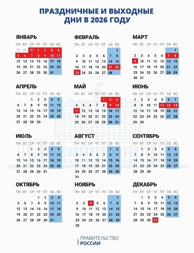 Производственный календарь 2026: когда отдыхаем?