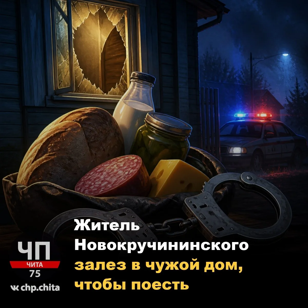 😳 Житель Новокручининского залез в чужой дом, чтобы поесть