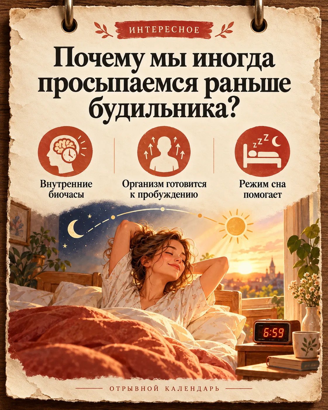 ⏰ ПОЧЕМУ МЫ ИНОГДА ПРОСЫПАЕМСЯ РАНЬШЕ БУДИЛЬНИКА?