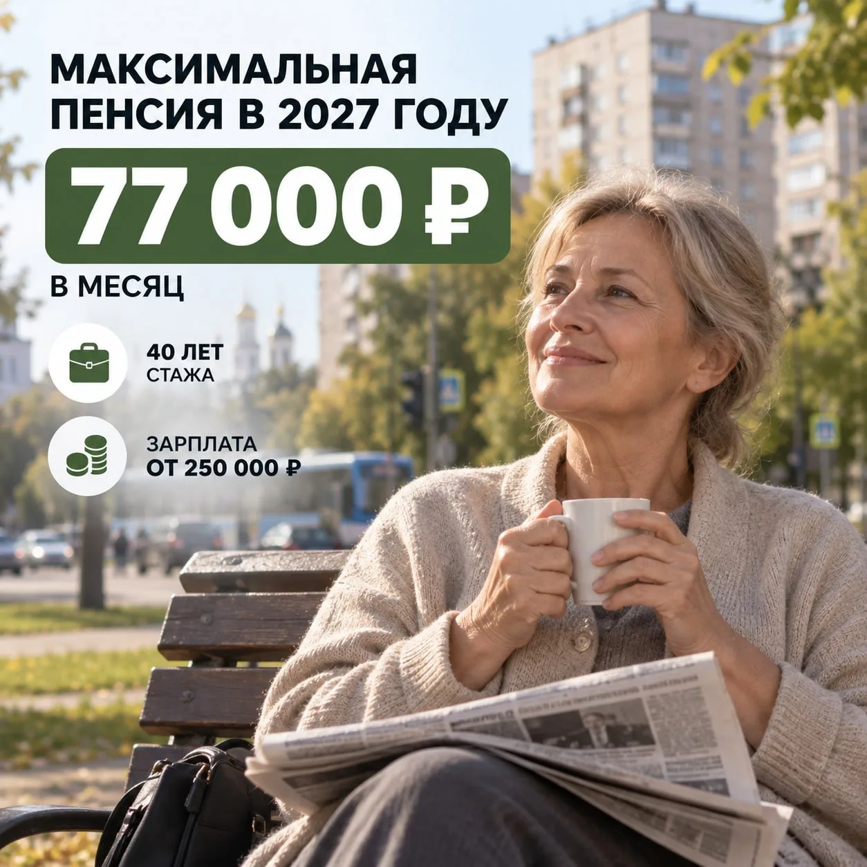 💸 Максимальная пенсия по старости в 2027 году достигнет ₽77 тысяч в месяц, подсчитали ...