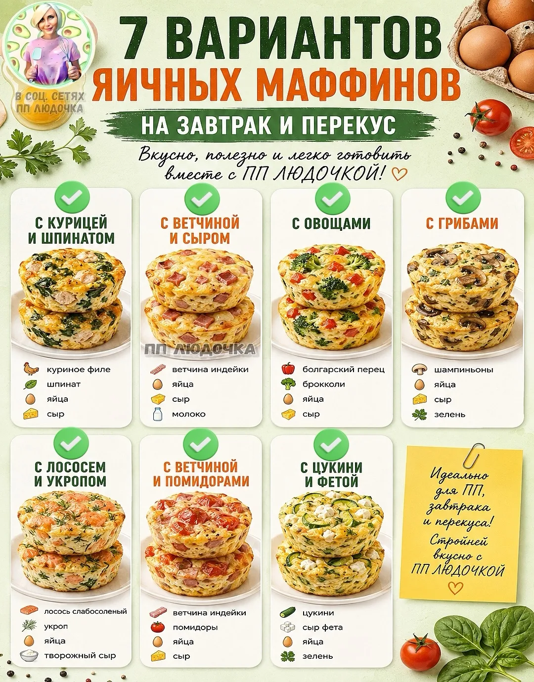 ЯИЧНЫЕ МАФФИНЫ МОГУТ БЫТЬ ВКУСНЕЕ ПИРОЖКОВ И СЖИГАТЬ ЖИР! 🔥