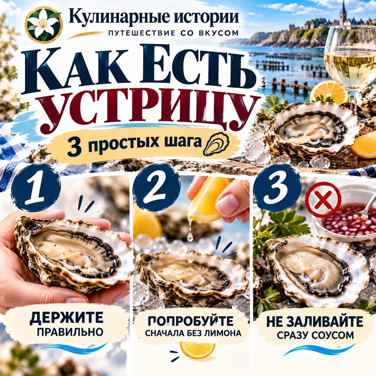 🦪 Как правильно есть устрицу?