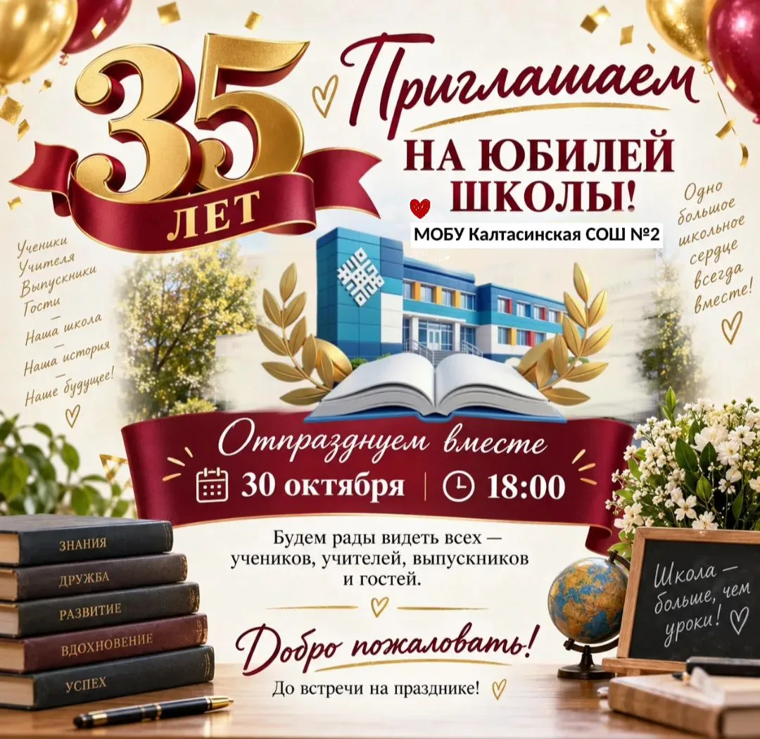 🎉 Приглашаем на юбилей школы — отмечаем 35‑летие! 🎉