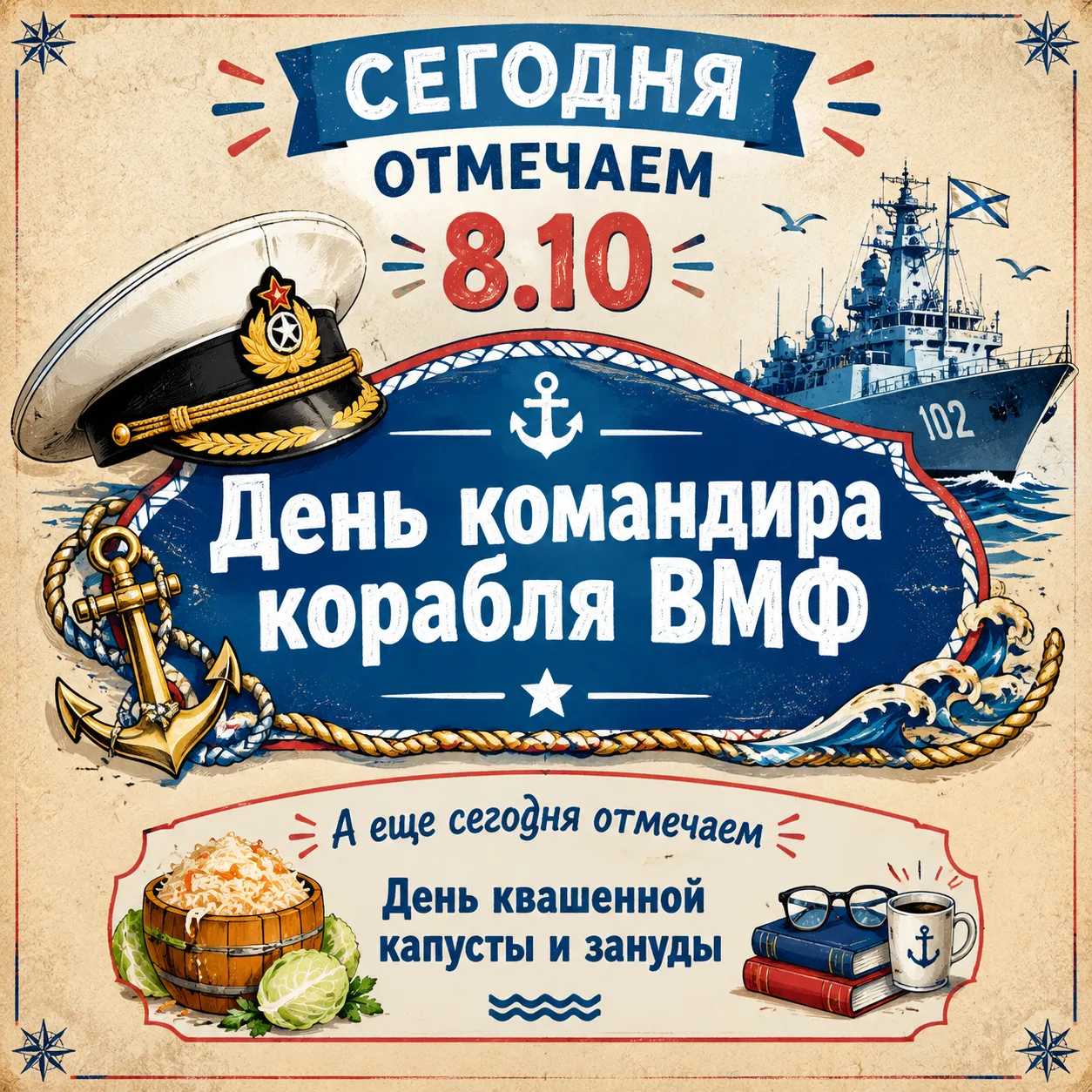 Сегодня отмечаем праздник флотских командиров и день зануды