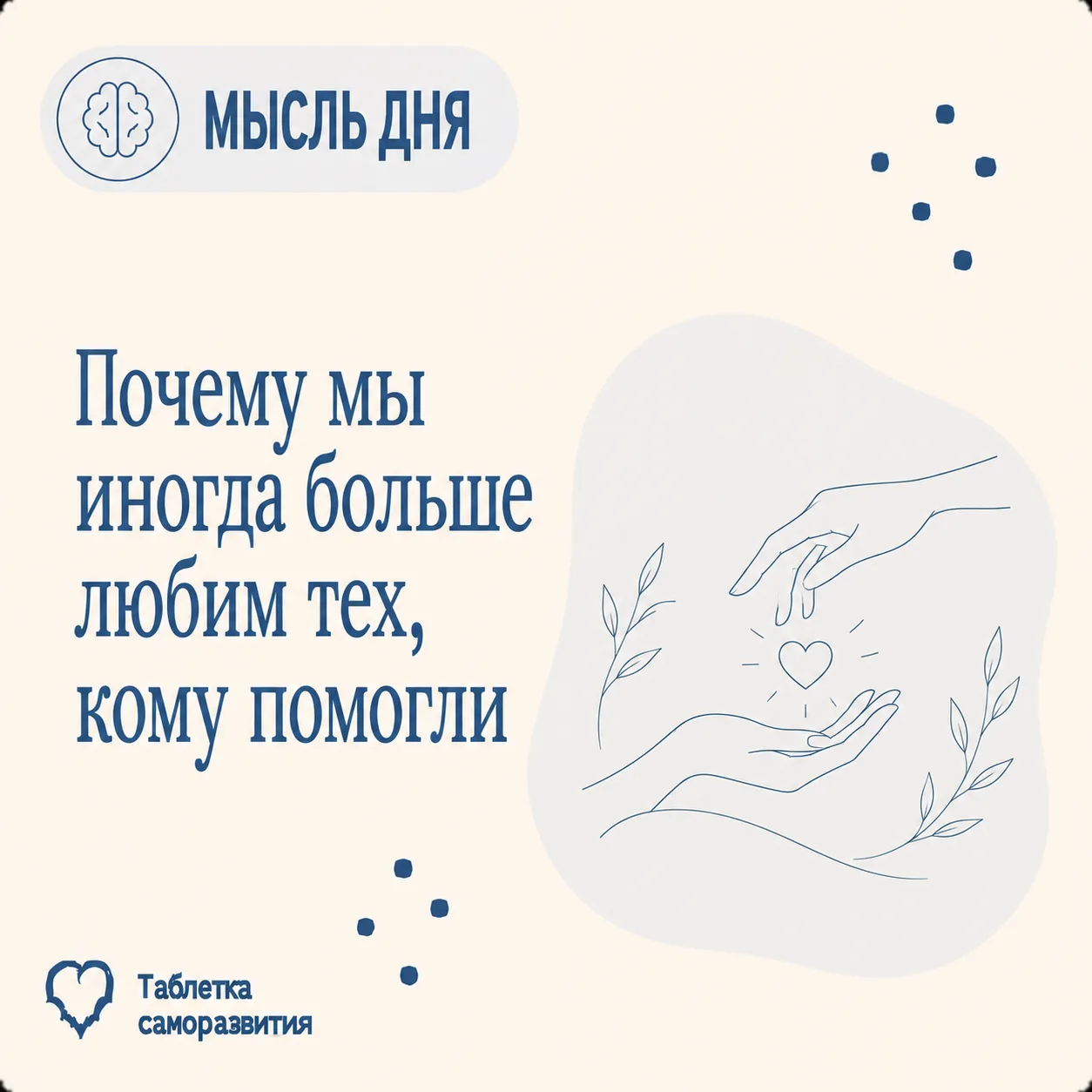 Почему мы иногда больше любим тех, кому помогли