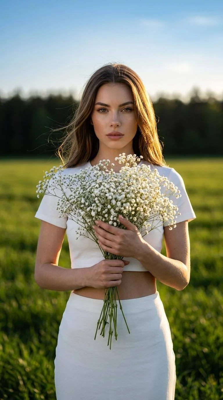 Летняя тишина 😍   портретная фотография, средний план, девушка в белом укороченном топе с короткими 