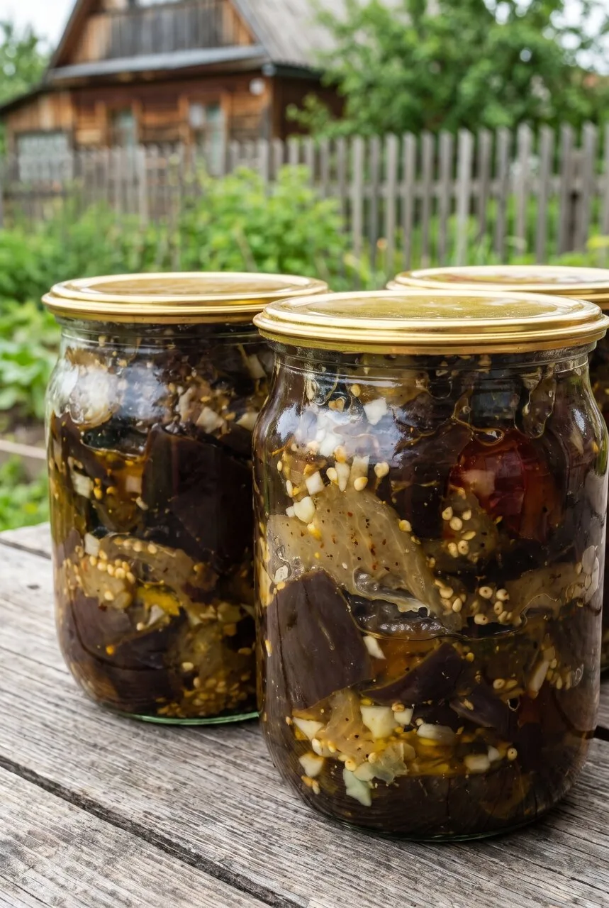 После остывания баклажаны приобретают приятную плотность и по вкусу напоминают маринова...