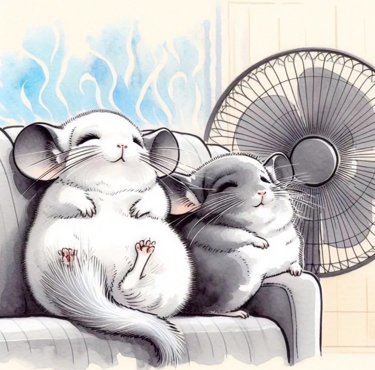 Шиншиллы и жара 🐭☀🌡