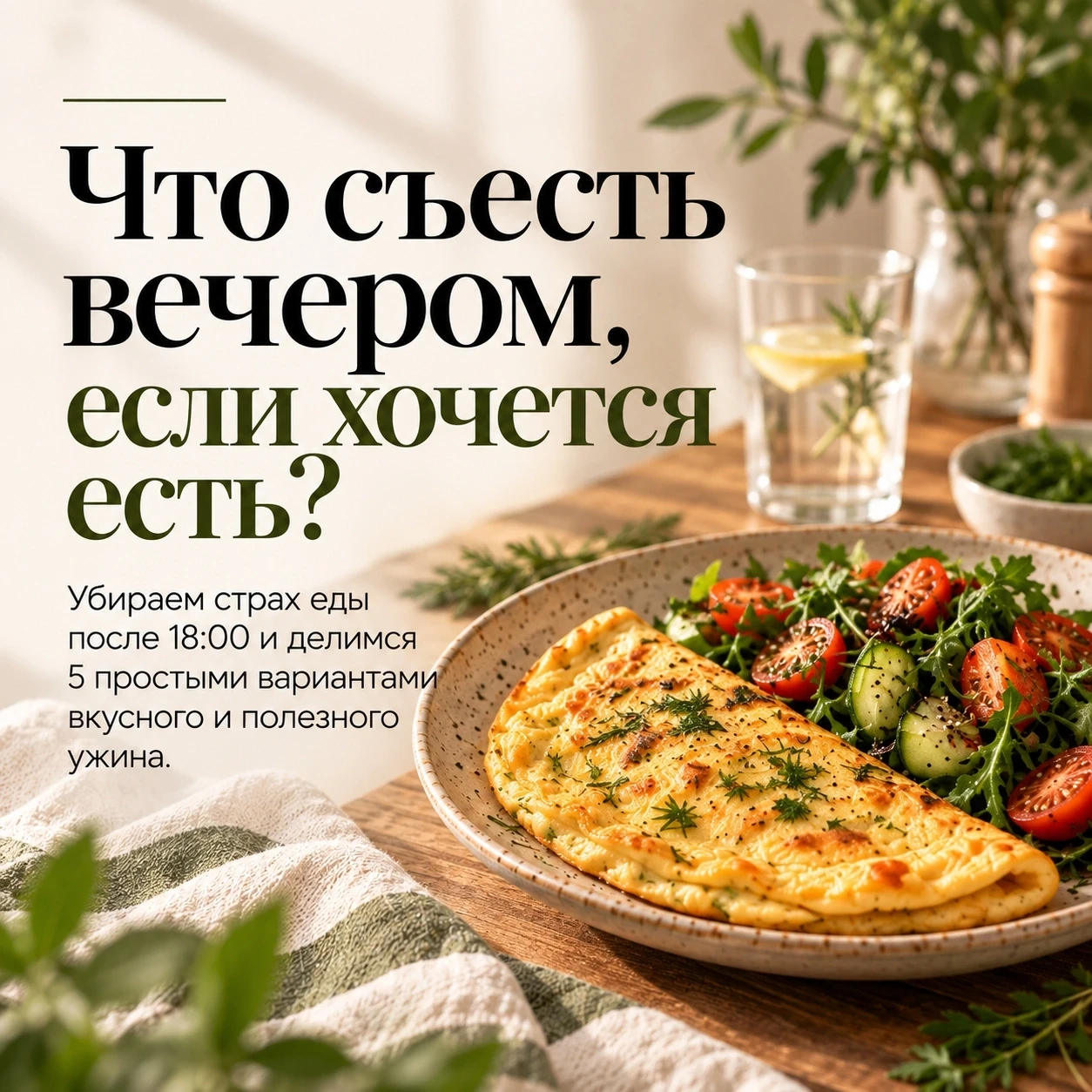 Что съесть вечером, если хочется есть? 🌙