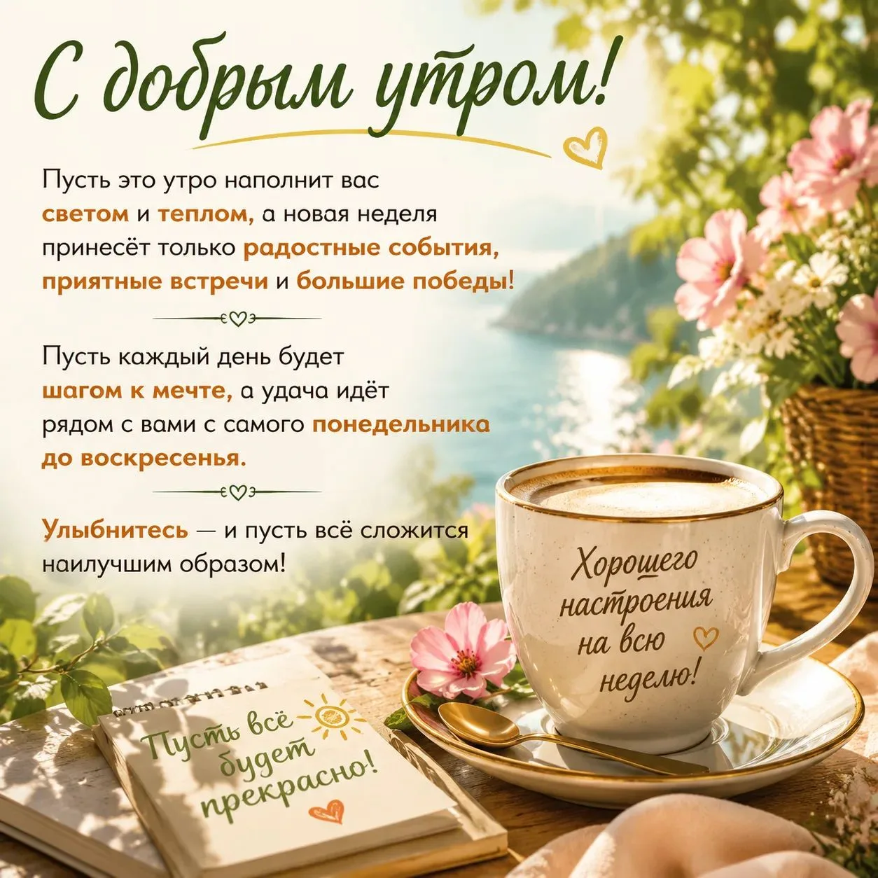 С добрым утром, друзья!

Пусть этот день начнётся с улыбки и чашечки ароматного кофе ☕. 
Помните: ка