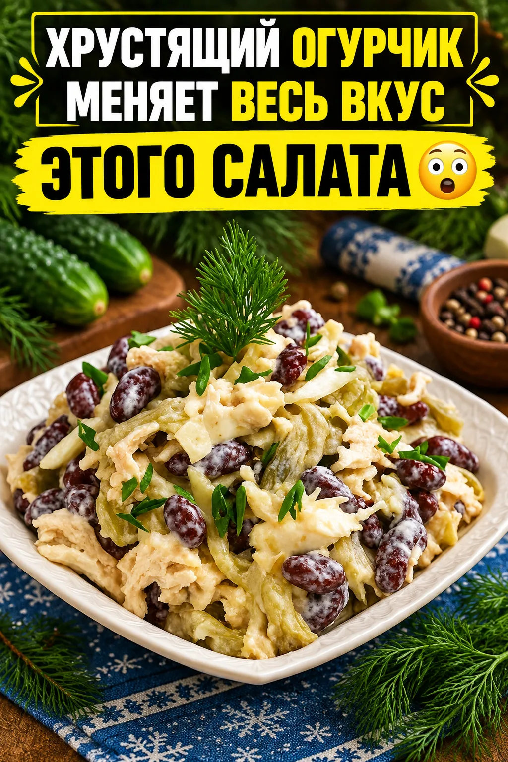 ХРУСТЯЩИЙ ОГУРЧИК МЕНЯЕТ ВЕСЬ ВКУС ЭТОГО САЛАТА 😲