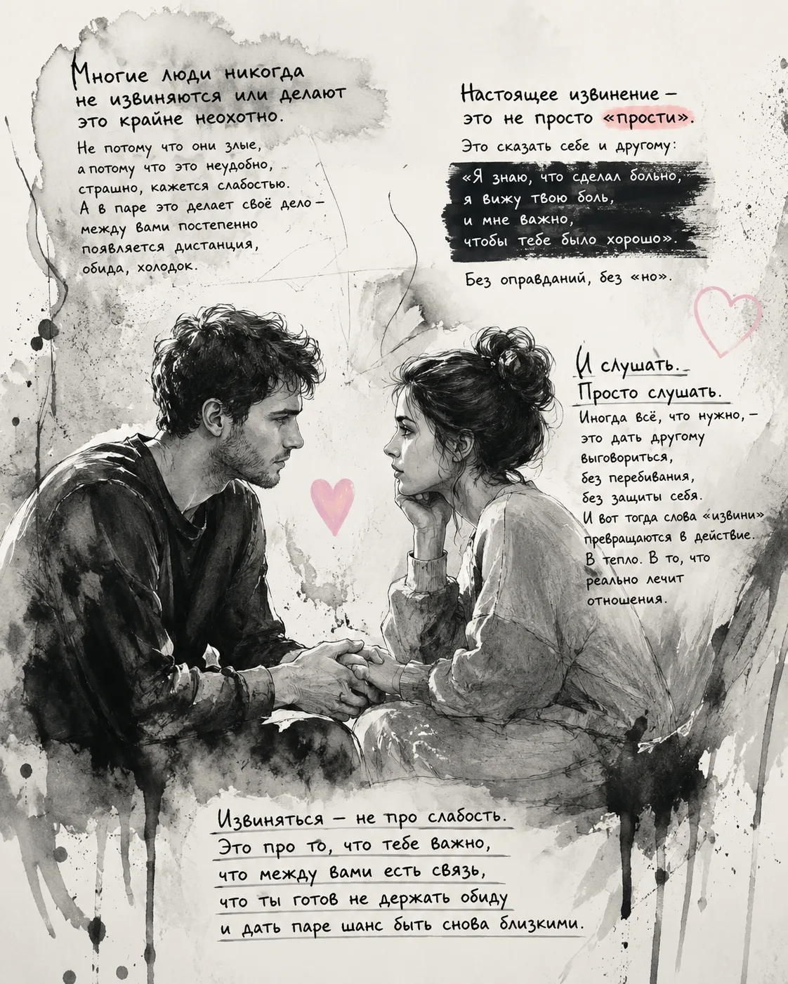 Извини!

Многие люди никогда не извиняются. Не потому что они злые, а потому что это неудобно, страш