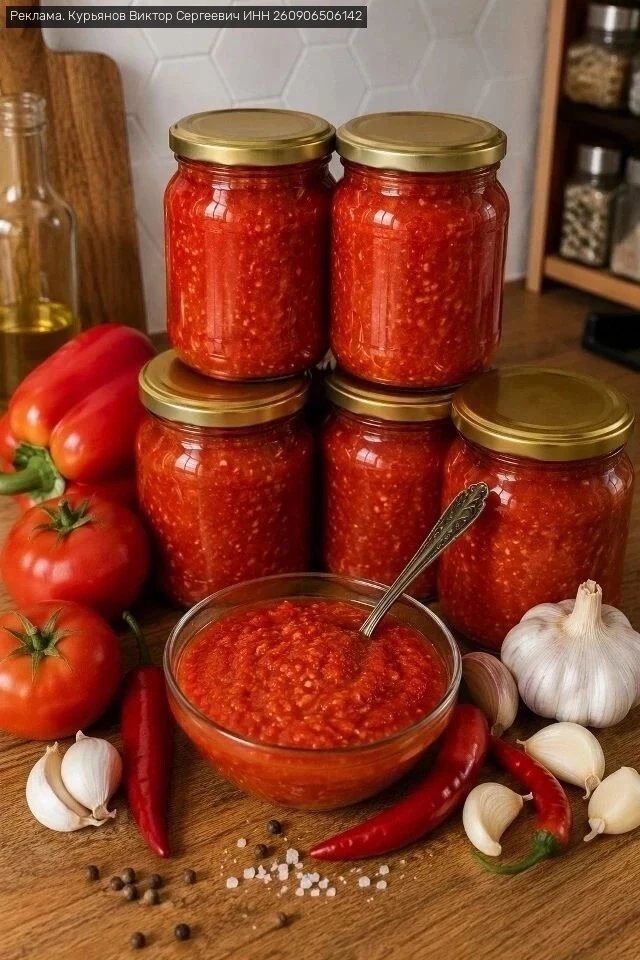 АДЖИКА ИЗ ПОМИДОРОВ — ГОТОВЛЮ СРАЗУ ДВОЙНУЮ ПОРЦИЮ 🌶️