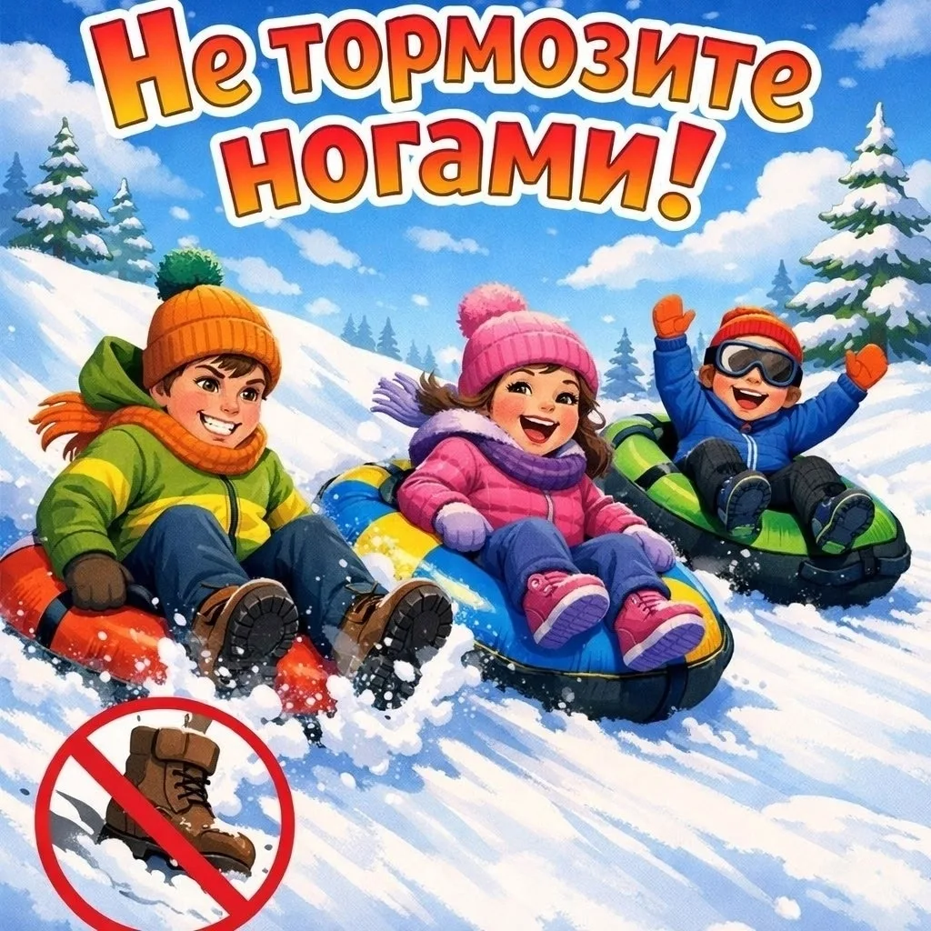 Зимние приключения без опасностей: учим правила катания на тюбингах.