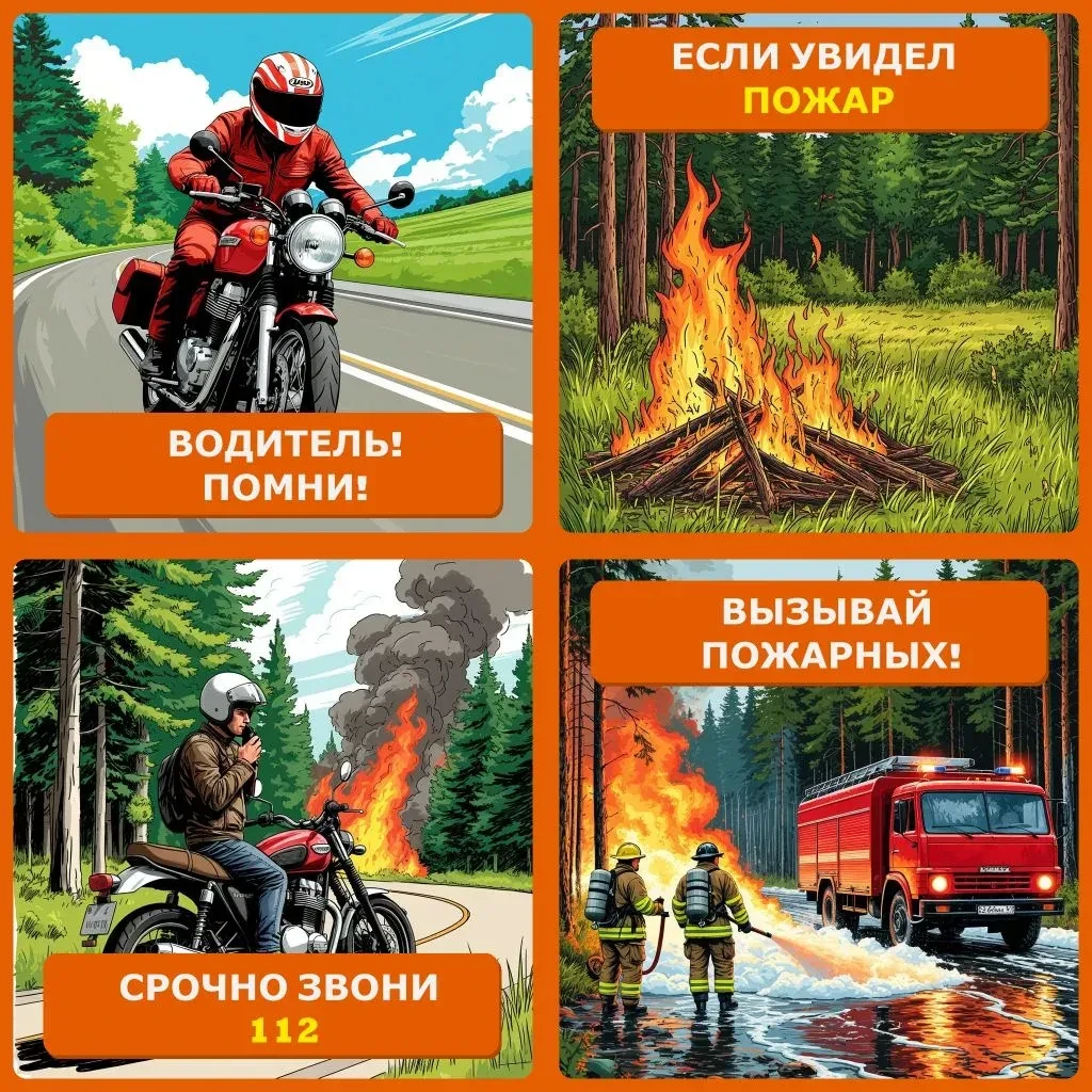 Уважаемые мотоциклисты и водители! Если вы в своих поездках за пределы населенных пунктов заметите в