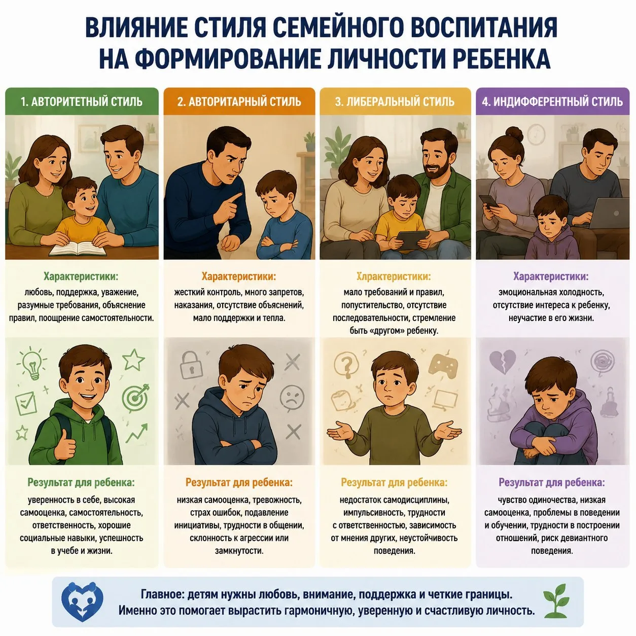 ☝🏼Несмотря ни на что следует понимать, что частое чередование стилей воспитания, непос...