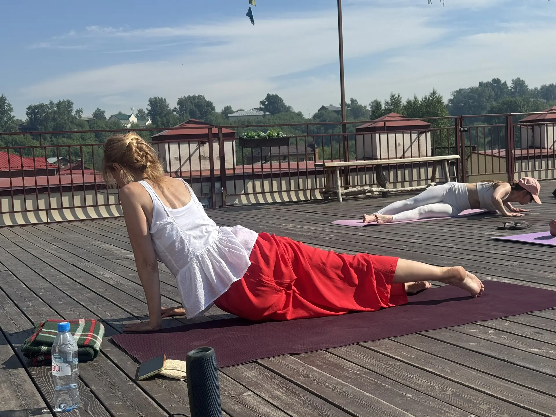Атмосфера нашей йоги на крыше🧘🏻‍♀️