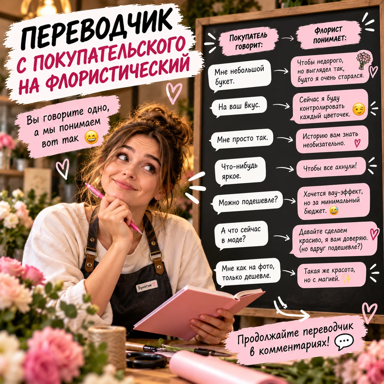 😂 ПЕРЕВОДЧИК С ПОКУПАТЕЛЬСКОГО НА ФЛОРИСТИЧЕСКИЙ