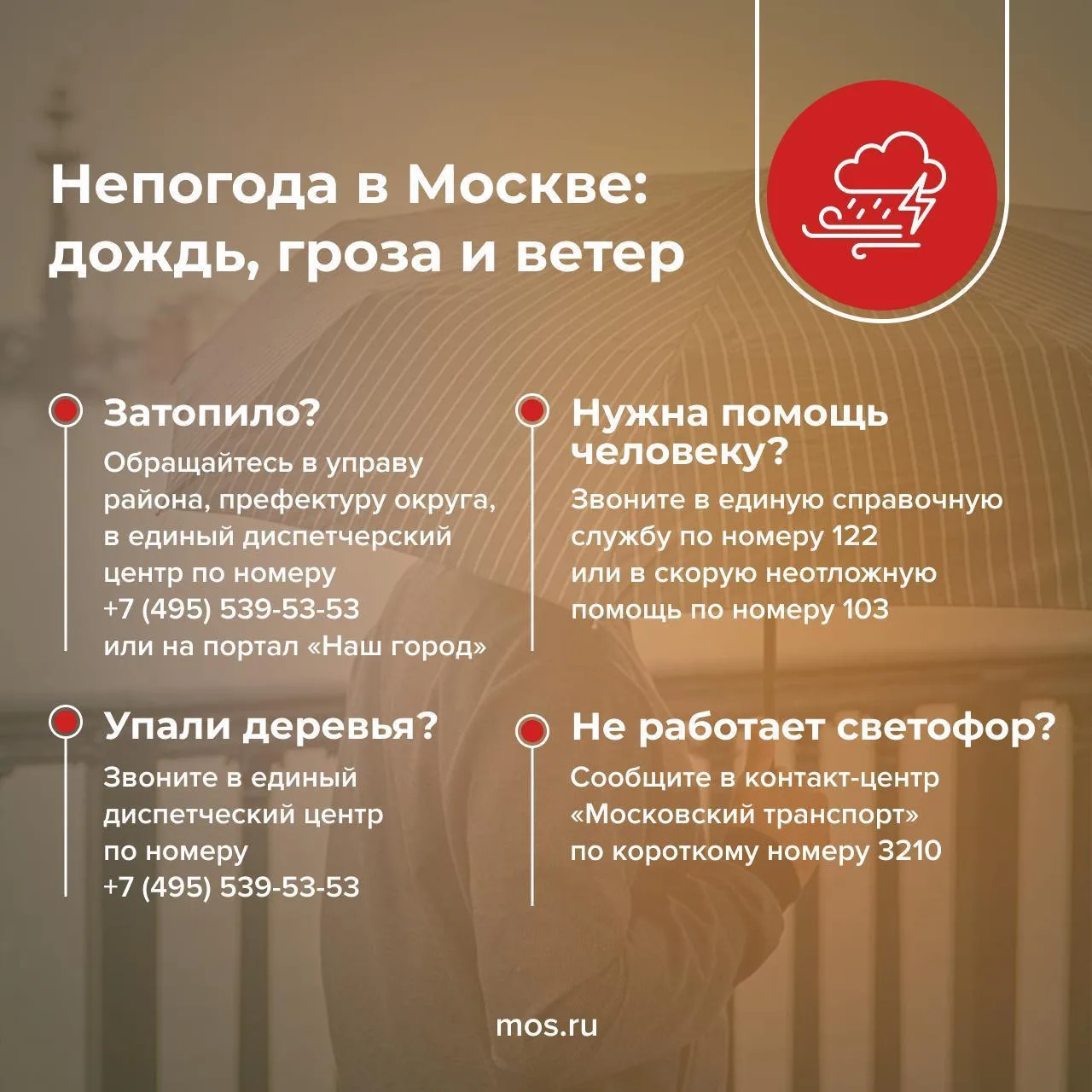 ❗️Сегодня днем в отдельных районах столицы ожидается гроза и сильный дождь. Порывы ветра могут усили