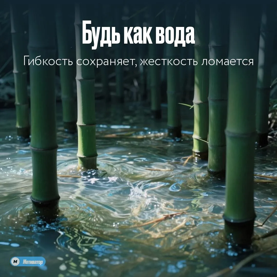 Сила не в твердости

Камень выглядит несокрушимым. Но вода, мягкая и податливая, точит его день за д