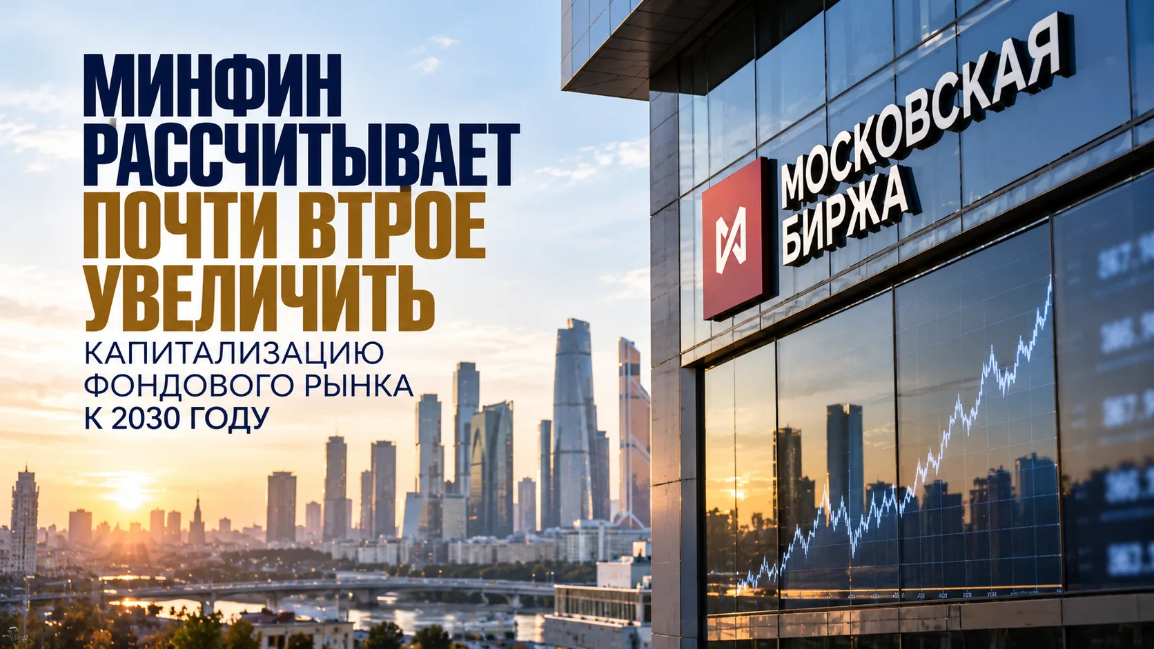 Минфин рассчитывает почти втрое увеличить капитализацию фондового рынка к 2030 году