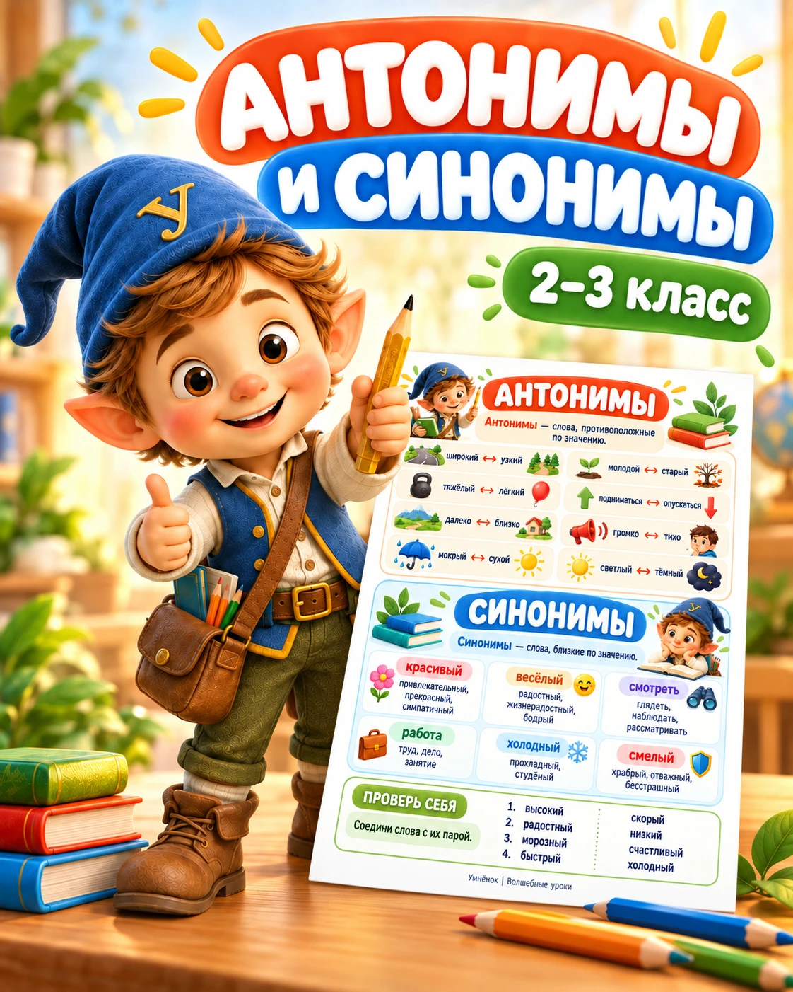 Коллеги, для вас новый материал по русскому языку — «Антонимы и синонимы» 📚✨