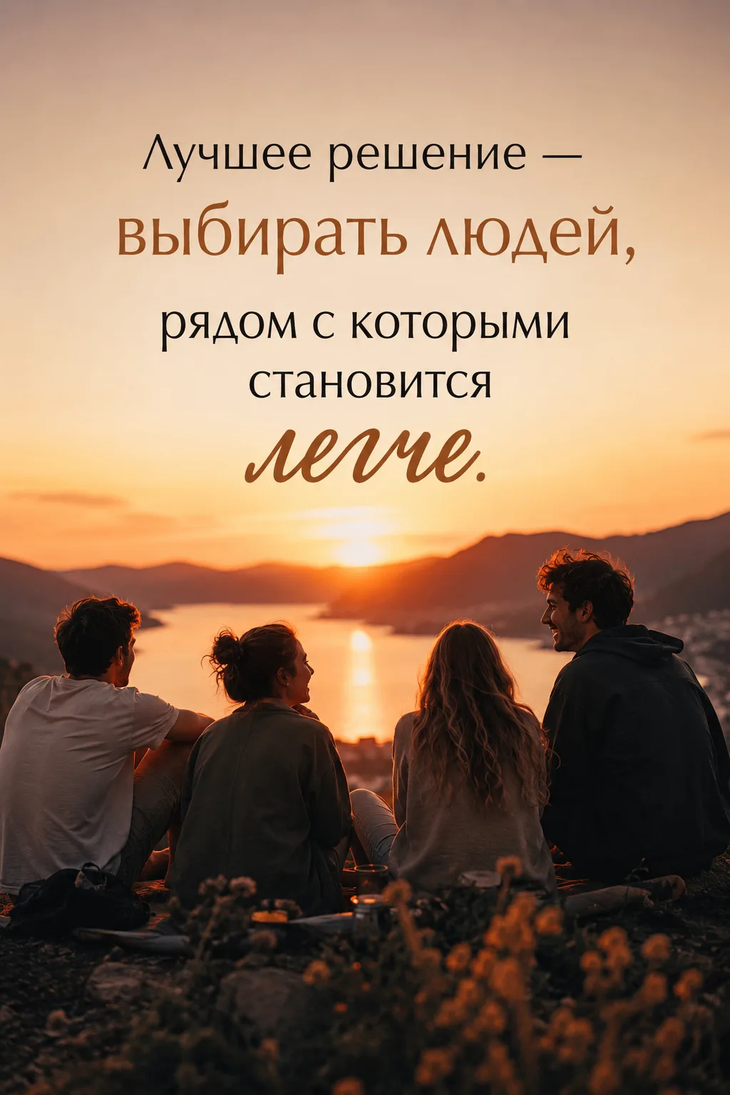 Лучшее решение — выбирать людей, рядом с которыми становится легче.