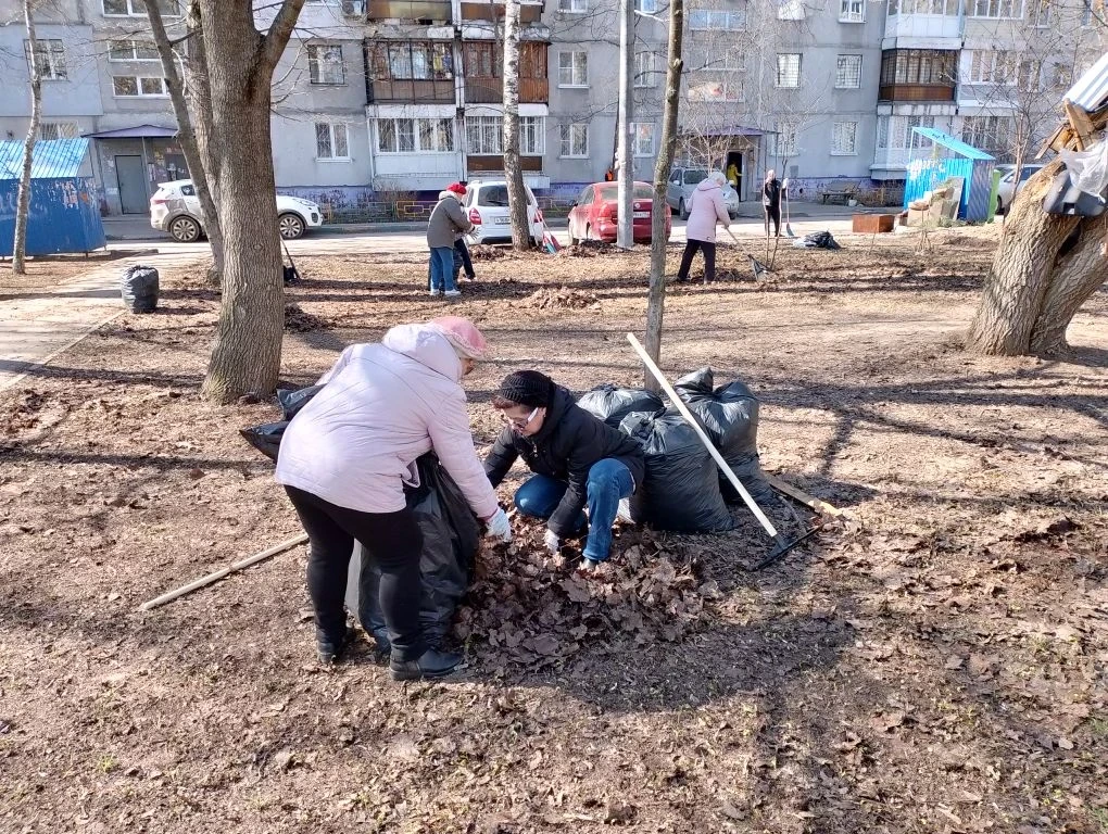 В рамках месячника по благоустройству на ул. Акимова, 16 состоялся субботник.  В мероприятии приняли