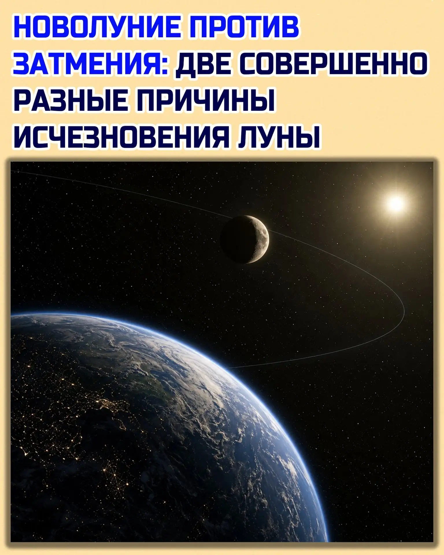 🌑 Новолуние легко принять за своеобразное затмение: Луна почти исчезает с неба. Но ник...