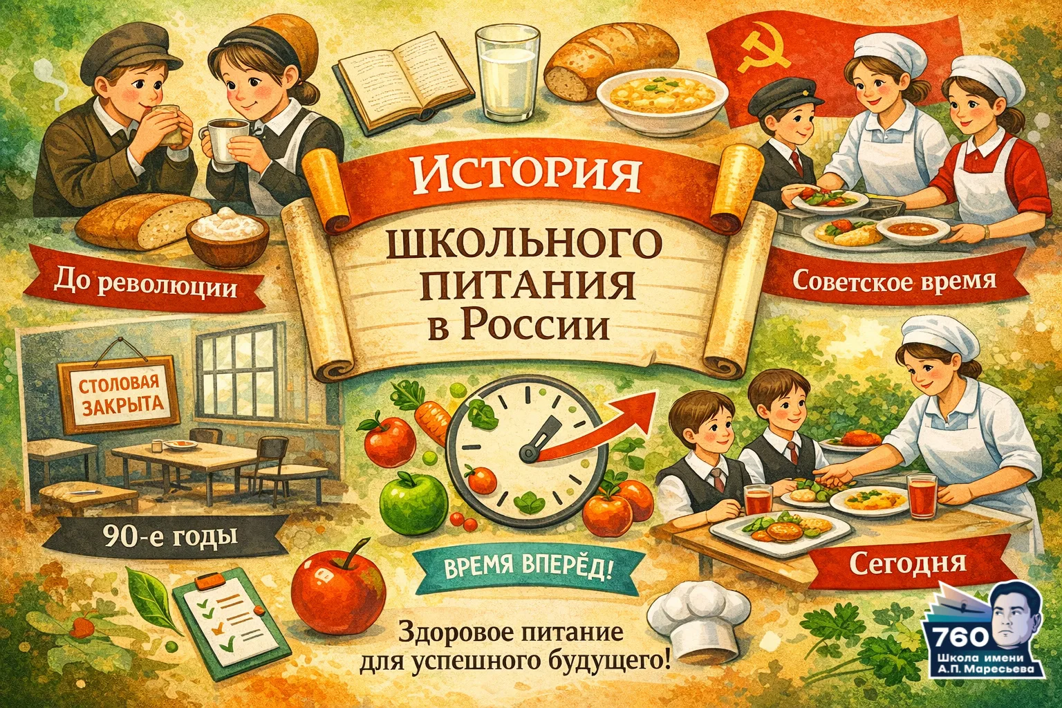 ИСТОРИЯ ШКОЛЬНЫХ СТОЛОВЫХ! 🍽️  А вы задумывались, какой путь прошло школьное питание, прежде чем ста