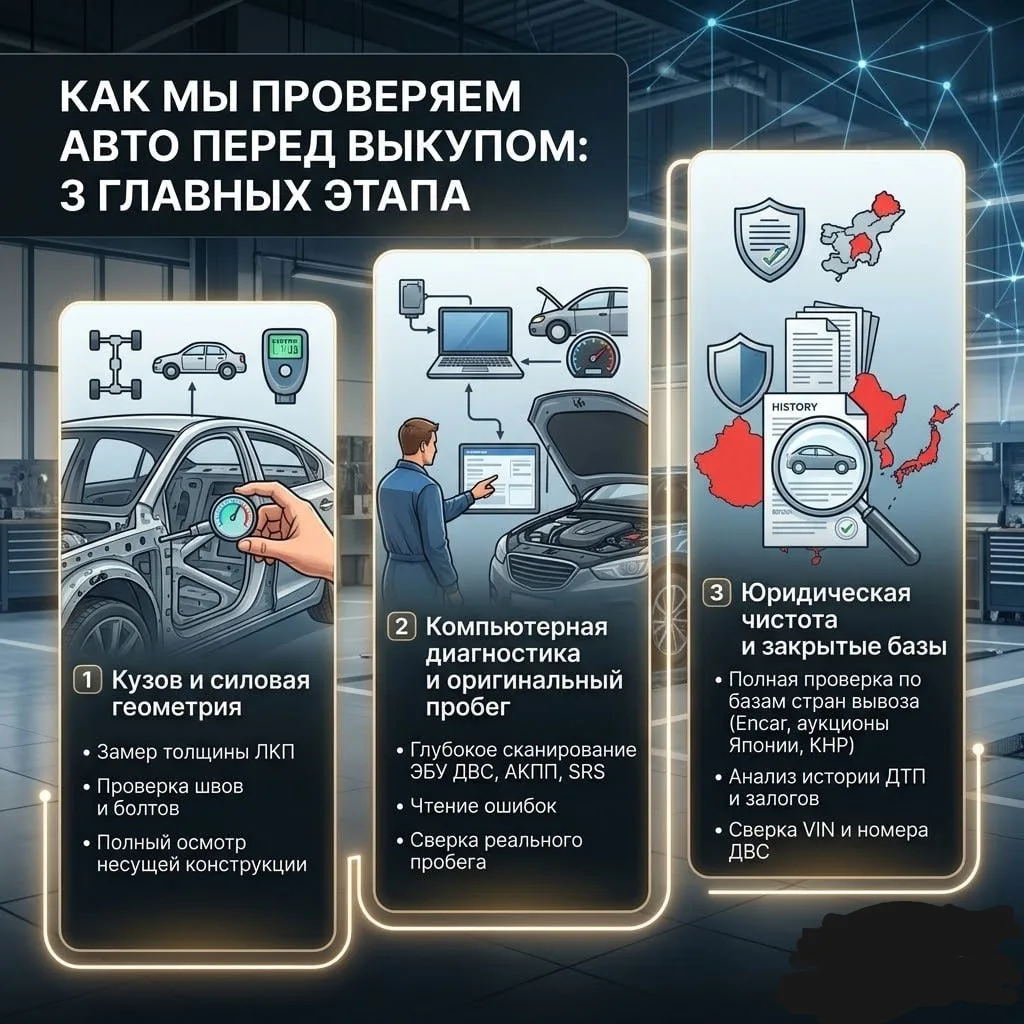🔍 КАК МЫ ПРОВЕРЯЕМ АВТО ПЕРЕД ВЫКУПОМ: 3 ГЛАВНЫХ ЭТАПА