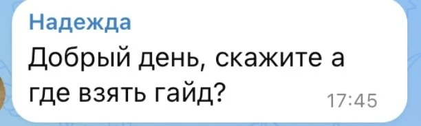 Пока я уточняю о каком гайде идет речь, Вам спешу напомнить!