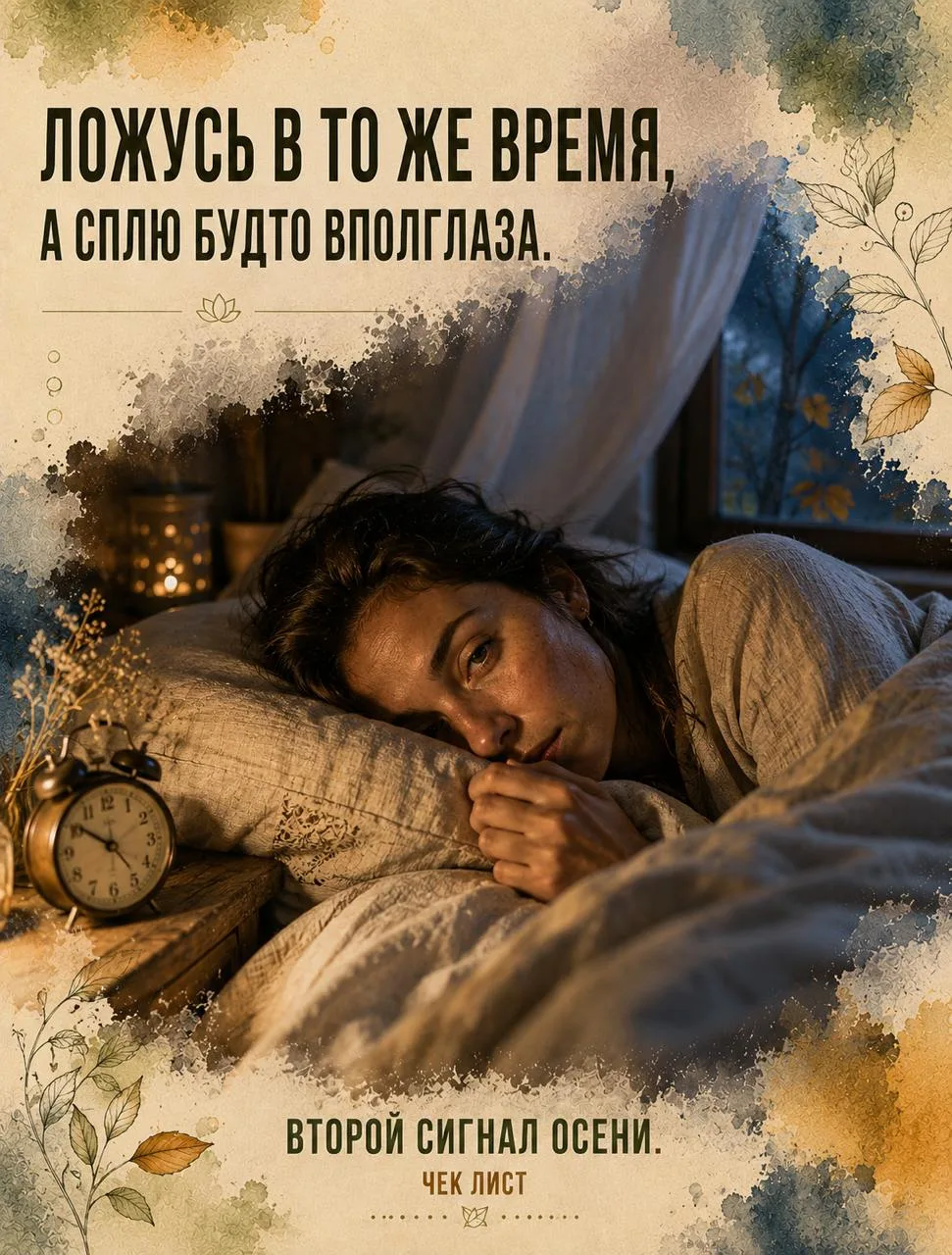 Вчера написал о первом звонке осени - сухости, сегодня о втором - и это сон.