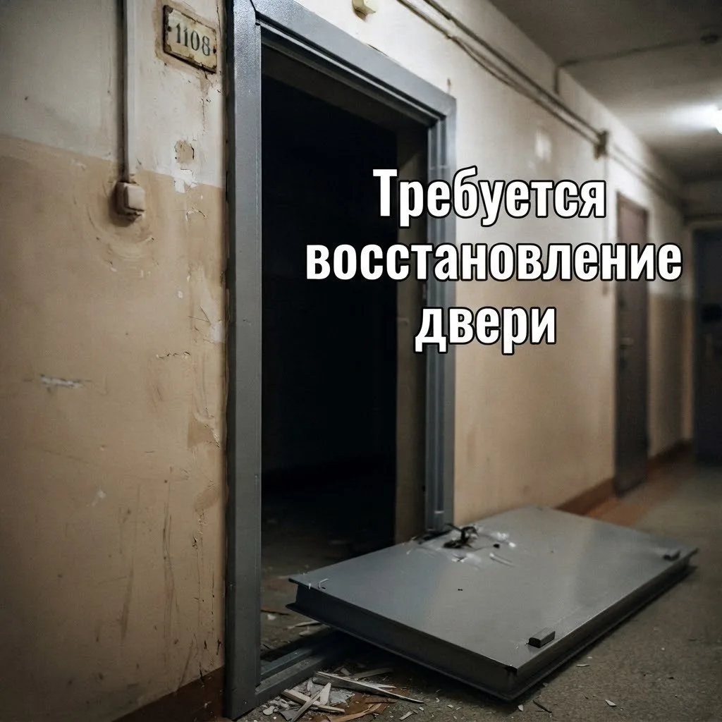 В Выхино повреждена дверь в местах общего пользования.
