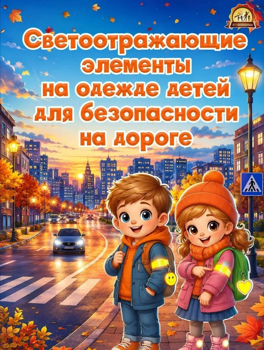 Светоотражающие элементы на одежде детей для безопасности на дорогах🚗