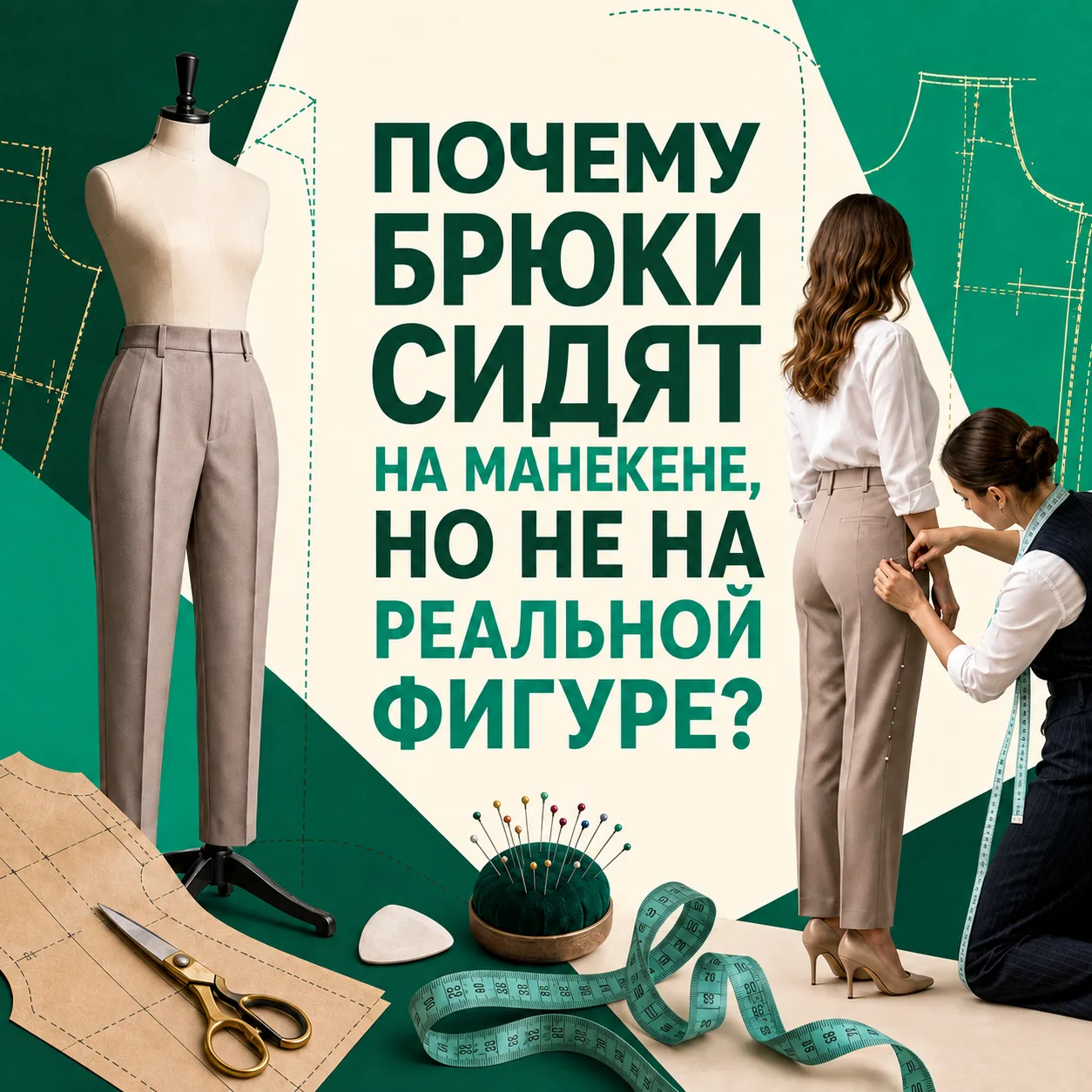 👖 Почему готовые брюки идеально сидят на манекене, но не на реальной фигуре?