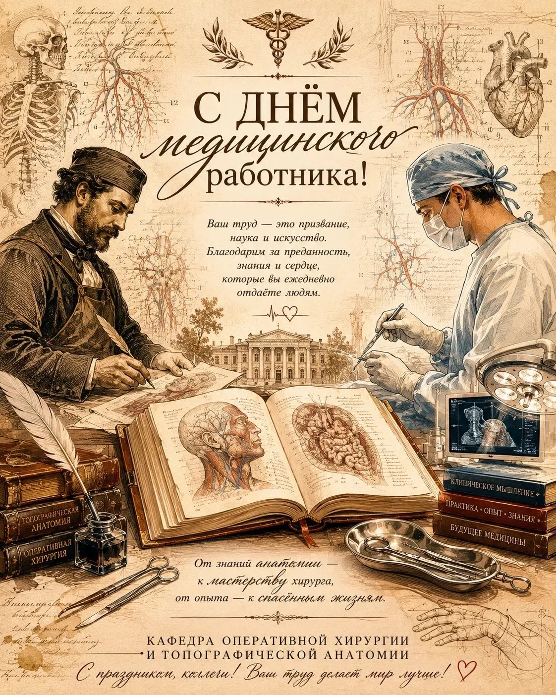 Коллектив кафедры оперативной хирургии и топографической анатомии ДонГМУ поздравляет студентов, преп