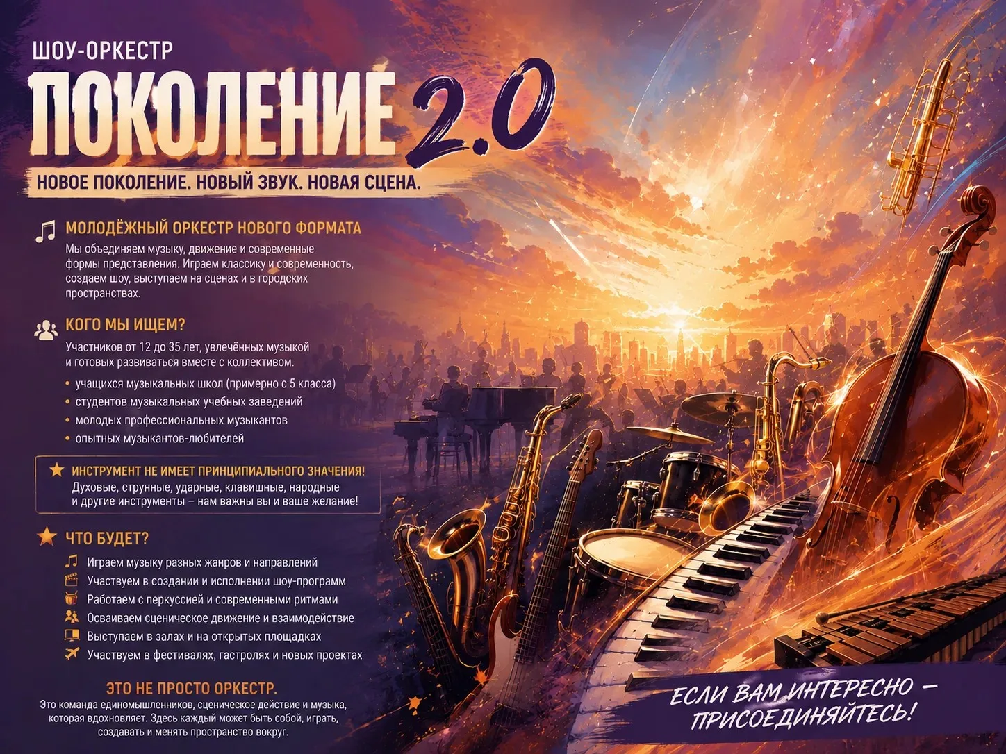 📢ШОУ-ОРКЕСТР «ПОКОЛЕНИЕ 2.0»