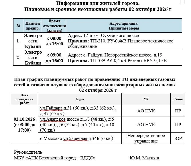 Информация для жителей города.