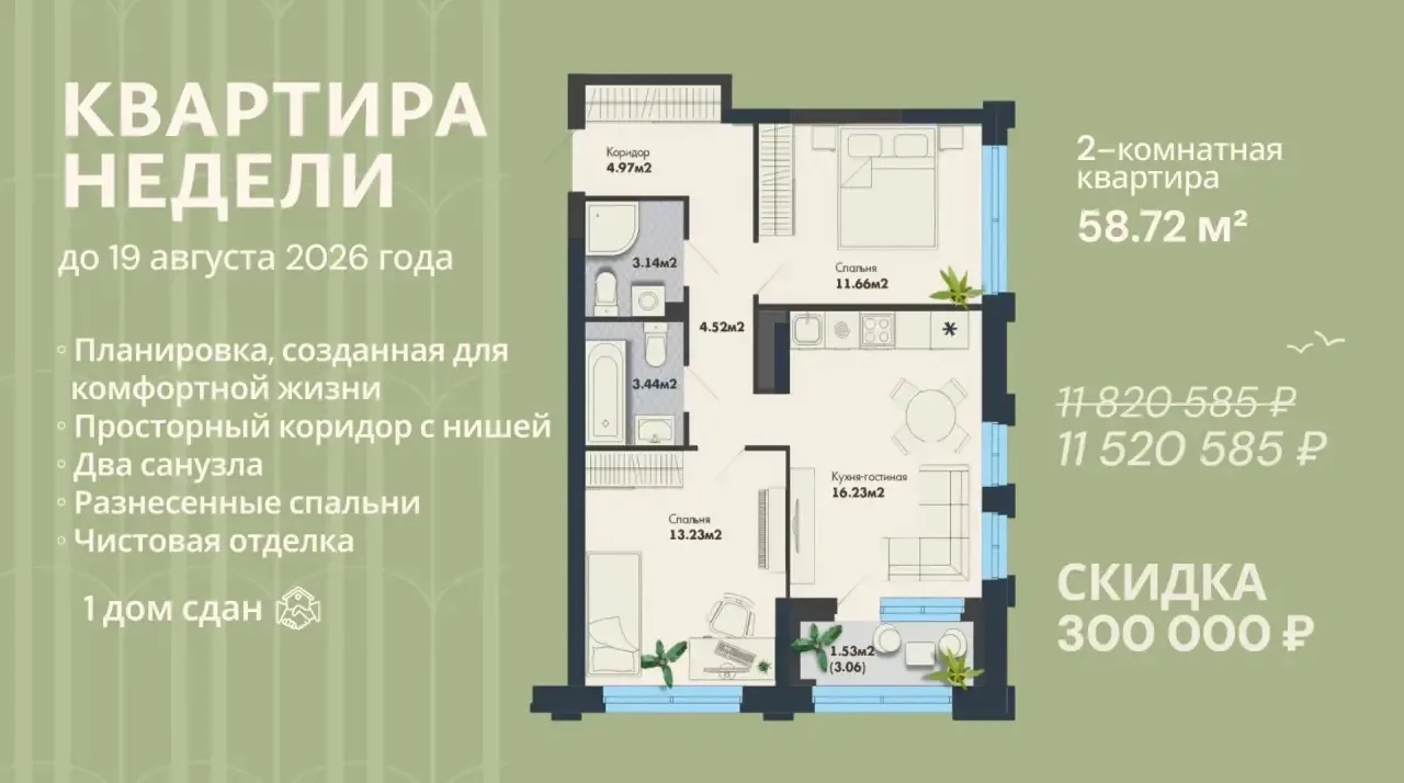 Вашему вниманию квартира недели👇