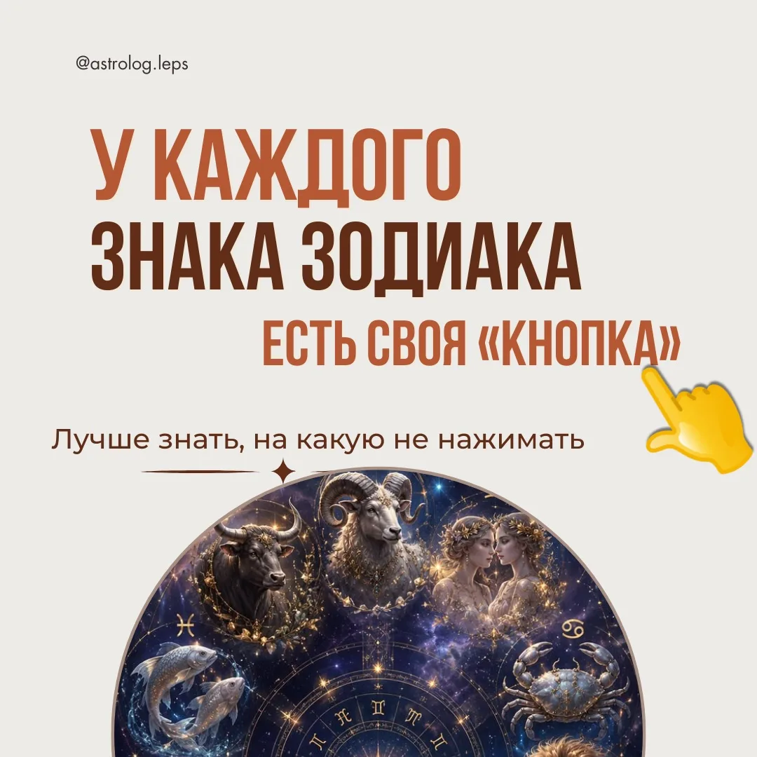 У КАЖДОГО ЗНАКА ЗОДИАКА ЕСТЬ СВОЯ «КНОПКА»