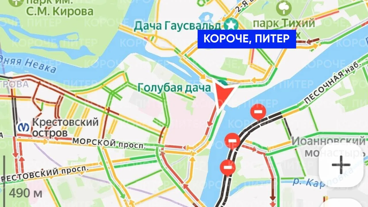 🚗 Петербург сегодня — в одну сторону — к «Газпром Арене»