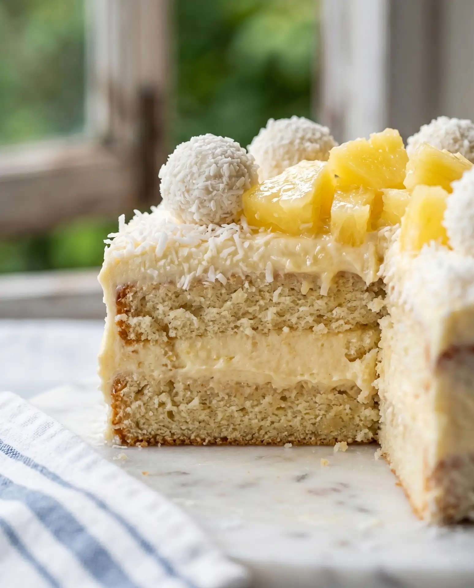 🍍 Тропический торт с ананасами 🥥