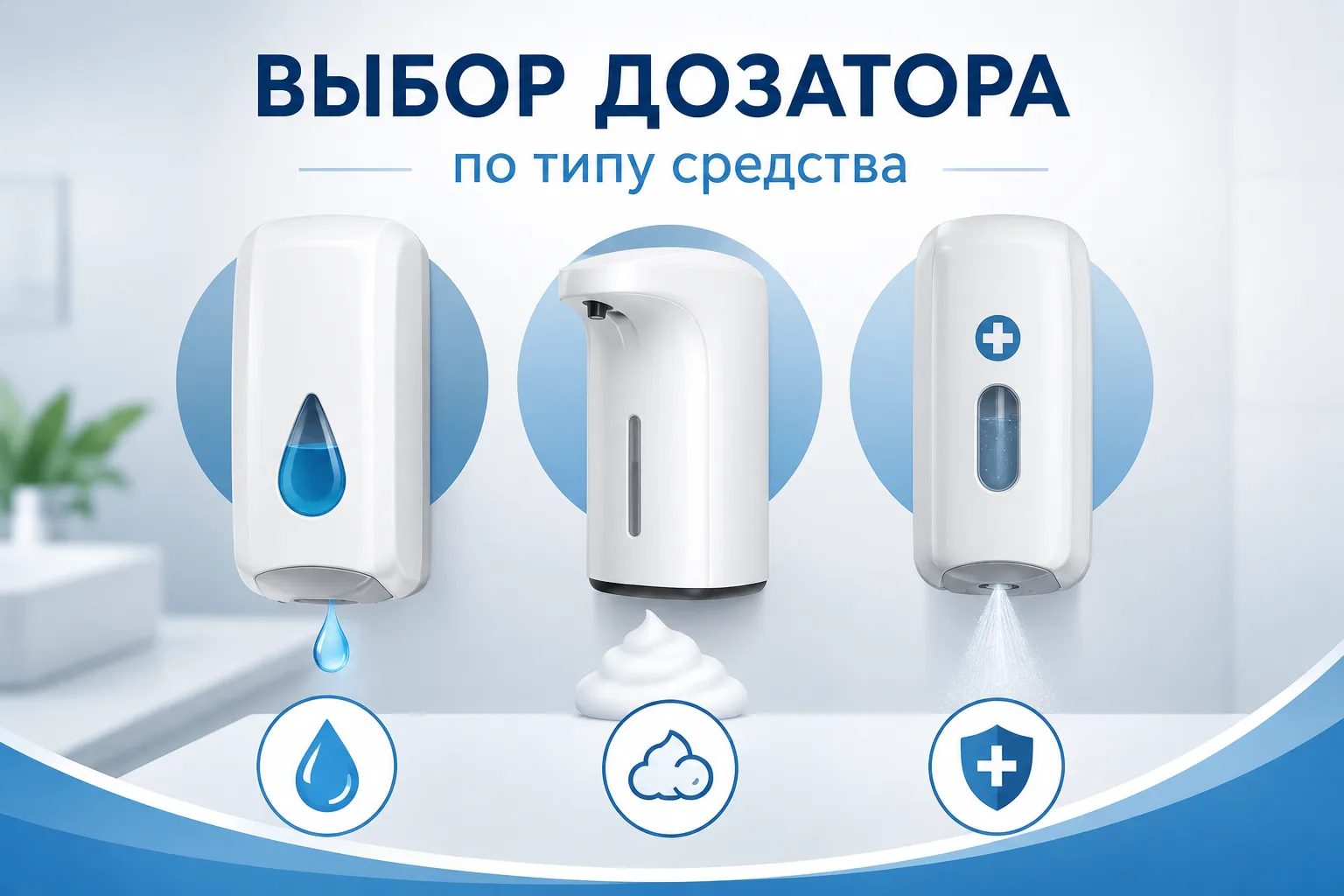 Выбор дозатора по типу средства
При выборе дозатора важно учитывать его механизм подачи. От него зав