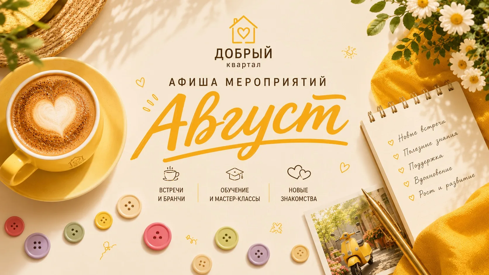 анонс мероприятий на АВГУСТ!