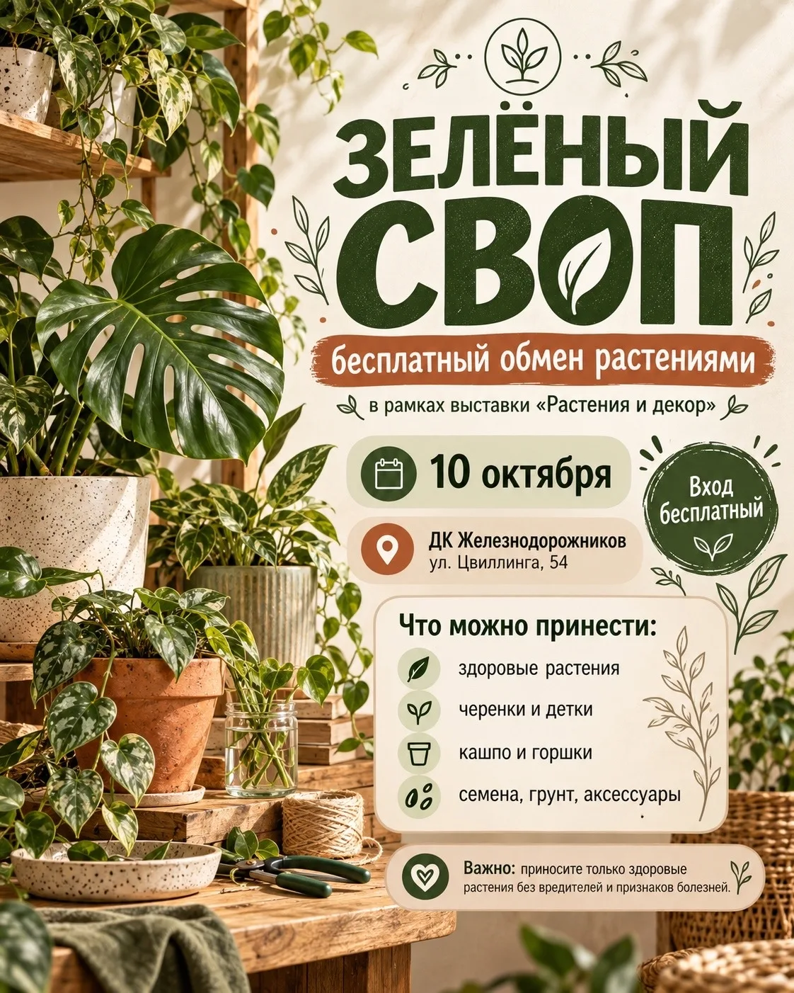 СВОП НА ВЫСТАВКЕ: МЕНЯЕМСЯ РАСТЕНИЯМИ И НАХОДИМ НОВЫХ ЛЮБИМЦЕВ